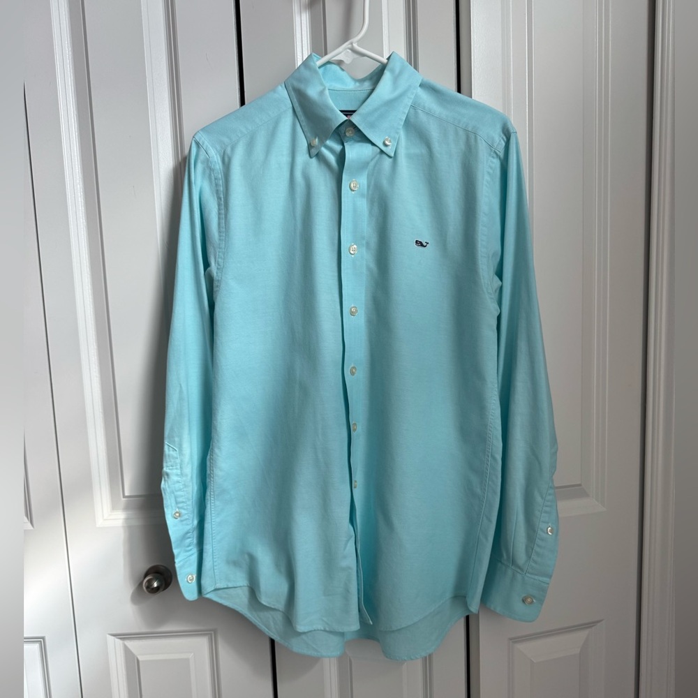 Vineyard Vines Men’s Button-Down Shirt in Aqua Blue